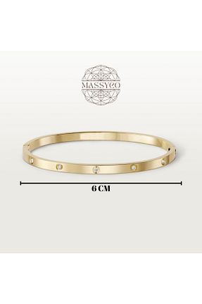 دستبند استیل (فولاد) طلائی زنانه استیل ضد زنگ Mach - کد 844286867
