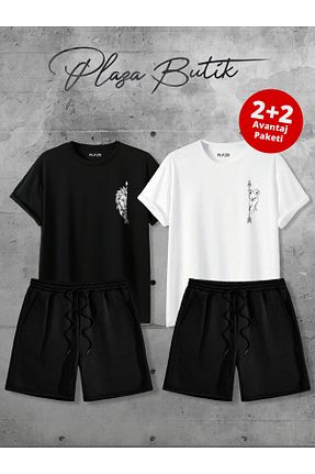 ست بالاتنه و پائین تنه مشکی زنانه بافتنی Plaza Butik - کد 897786264