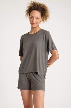 ست لباس راحتی طوسی زنانه ساده No52 HomeWear - کد 897752632