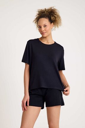 ست لباس راحتی مشکی زنانه ساده No52 HomeWear - کد 897779978