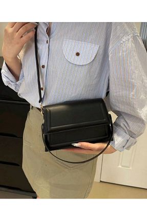کیف دوشی مشکی زنانه چرم مصنوعی Detre - کد 897803707