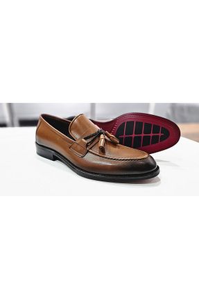 کفش کلاسیک نارنجی مردانه چرم خالص NEWDERİSAN - کد 897762407