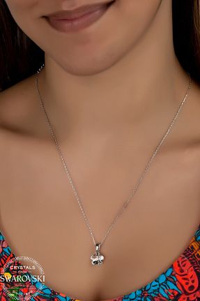 گردنبند استیل ( فولاد ) زنانه نقره Swarovski - کد 897812471