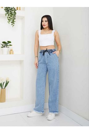 شلوار آبی زنانه بافتنی ECK MODA - کد 896061241