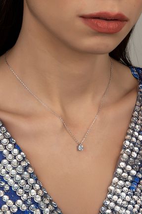 گردنبند استیل ( فولاد ) زنانه نقره Swarovski - کد 897771133