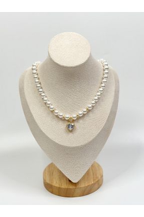گردنبند مروارید سفید مروارید آب شیرین Zey Jewellery - کد 897782503