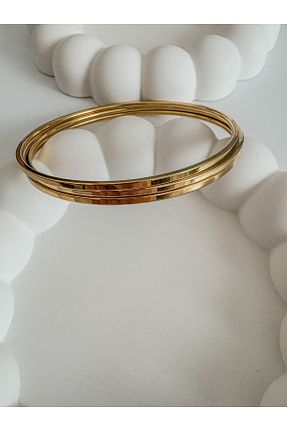 دستبند استیل (فولاد) طلائی زنانه استیل ضد زنگ LeyyaJewelry - کد 897797094