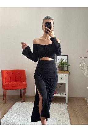 لباس مشکی زنانه بافتنی porValentes - کد 898083495
