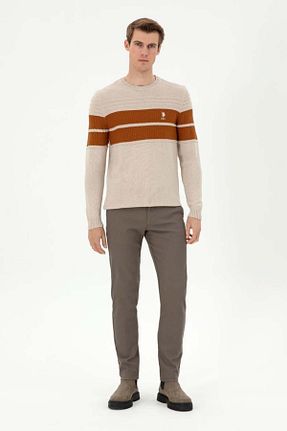 شلوار خاکی مردانه پنبه - الاستین U.S. Polo Assn. - کد 876611518