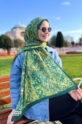 شال سبز زنانه پنبه ای EVERMORE - کد 898652118