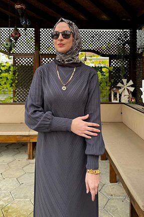 لباس حجاب طوسی زنانه رگولار Rabia Şamlı - کد 898422251