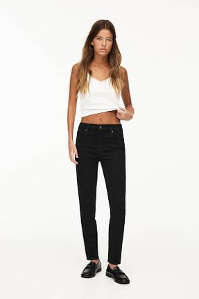 شلوار جین مشکی زنانه پاچه تنگ Pull & Bear - کد 897854758
