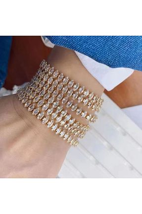 دستبند جواهر طلائی زنانه زیرکن DEMOKAN - کد 841121549
