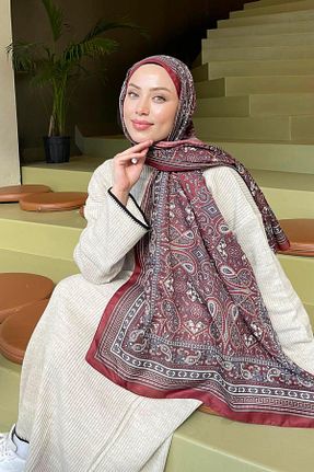 شال زرشکی زنانه پنبه ای lamelif.com - کد 897883851