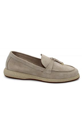 کفش لوفر بژ زنانه چرم خالص Gizzelli shoes - کد 895629162