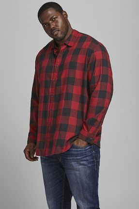 پیراهن قرمز مردانه سایز بزرگ Jack & Jones - کد 138259993