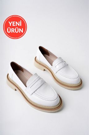 کفش لوفر سفید زنانه چرم مصنوعی Marshetta Shoes - کد 898525553