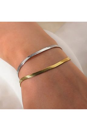 دستبند استیل (فولاد) طلائی زنانه استیل (فولاد) SE Jewellery - کد 897885470