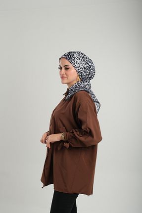 روسری قهوه ای پلی استر Giverny - کد 897896583