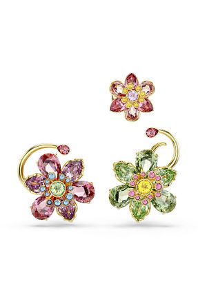 گوشواره جواهر قهوه ای رودیوم Swarovski - کد 897900430