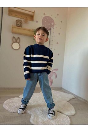 ست بالاتنه و پائین تنه آبی بچه گانه تریکو MODA - کد 898534110