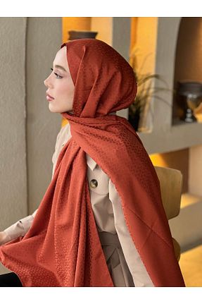 شال نارنجی زنانه ابریشم Modakaşmir - کد 897899443