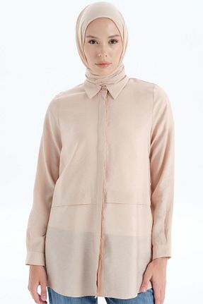 پیراهن حجاب بژ زنانه رگولار Tuğba - کد 897909862