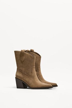 بوت / نیم بوت قهوه ای زنانه پلی استر Bershka - کد 897910213