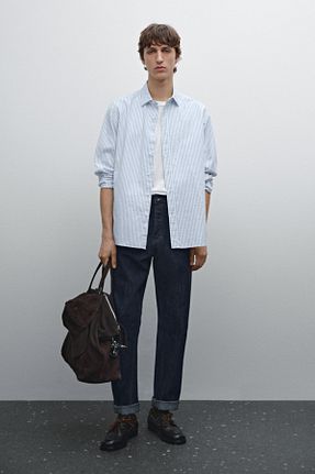 پیراهن آبی مردانه رگولار Massimo Dutti - کد 897903528