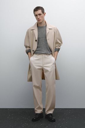 شلوار بژ مردانه پنبه ای Massimo Dutti - کد 897901302