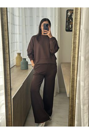 ست بالاتنه و پائین تنه قهوه ای زنانه بافت Dsa Fleur - کد 897912800