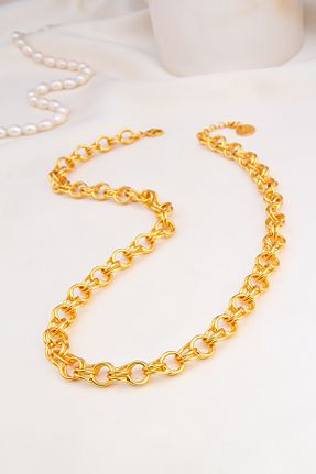 گردنبند جواهر طلائی زنانه سنگ طبیعی Feyz Tasarım - کد 835510101