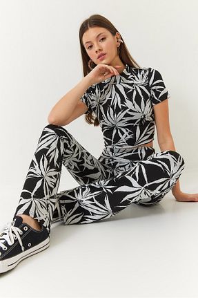 ست بالاتنه و پائین تنه مشکی زنانه بافتنی Bianco Lucci - کد 897932863
