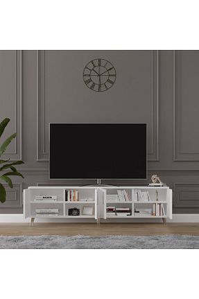 میز و پایه تلویزیون سفید MDF Asra Trend - کد 312090130