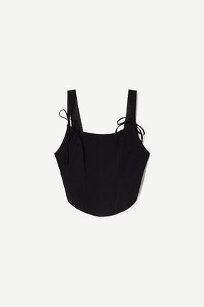 بلوز مشکی زنانه ساده Bershka - کد 898087414
