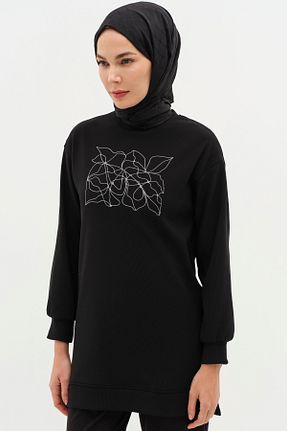 سوئیشرت حجاب مشکی زنانه بافتنی Tuğba - کد 897943168