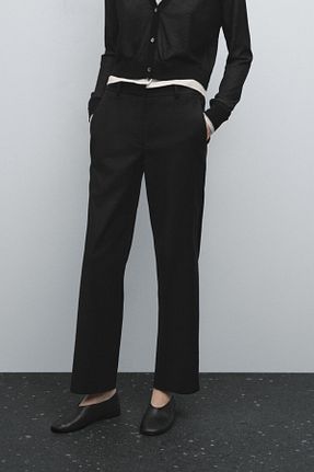شلوار مشکی زنانه کتان Massimo Dutti - کد 897942979
