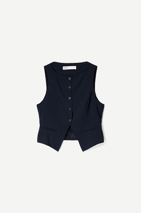 جلیقه آبی زنانه اسلیم Bershka - کد 897944913