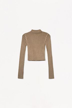 پلیور قهوه ای زنانه Comfort Bershka - کد 897943191