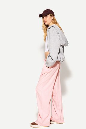 شلوار صورتی زنانه کتان Bershka - کد 897931209