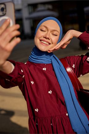 پیراهن حجاب زرشکی زنانه رگولار LOCCO - کد 897943980