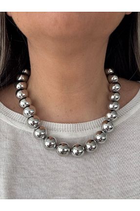 گردنبند جواهر طوسی زنانه برنجی bijuxbymrv - کد 897950086
