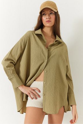 پیراهن خاکی زنانه اورسایز Bianco Lucci - کد 897949105