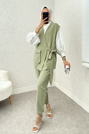 ست بالاتنه و پائین تنه سبز زنانه بافتنی Yefrastore - کد 897948177