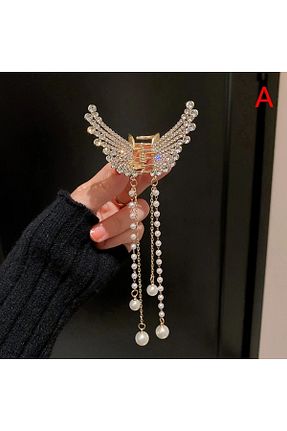 گیره سر طلائی زنانه سنگ کریستال çınar bahçesi - کد 794383847