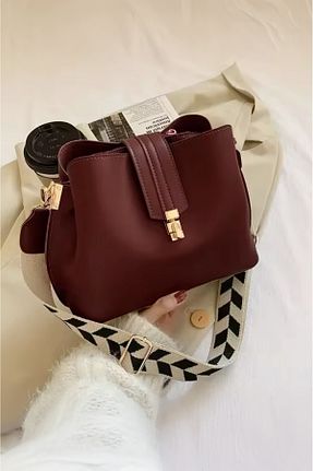 کیف دوشی زرشکی زنانه چرم مصنوعی Rimense - کد 895118326