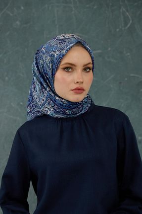 روسری سرمه ای پنبه پلی استر İpekhan - کد 897984876