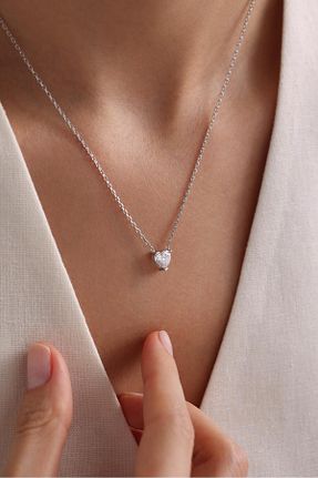 گردنبند نقره سفید زنانه 925 عیار NEREZE - کد 898521441