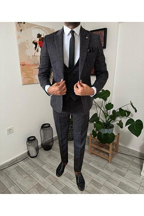 کت و شلوار مشکی مردانه یقه نوک تیز MISTER MR.PAPYON FASHION - کد 898608428