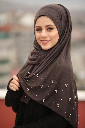 شال قهوه ای زنانه پنبه پلی استر Differenza - کد 898056332
